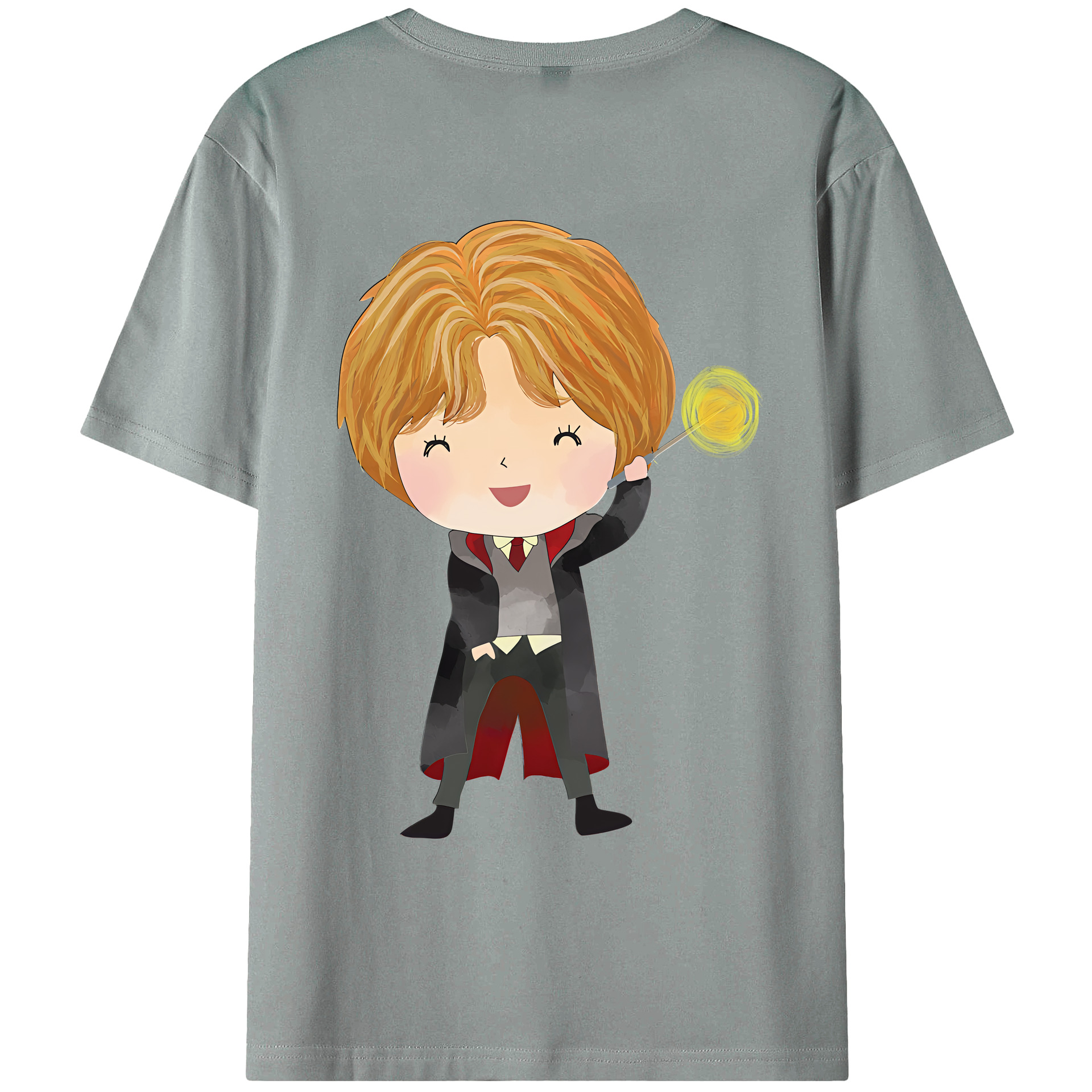 （画像用） Harry Potter ハリー・ポッターシリーズ 綿100％ メンズ半袖Tシャツ（バックプリント） 通気性